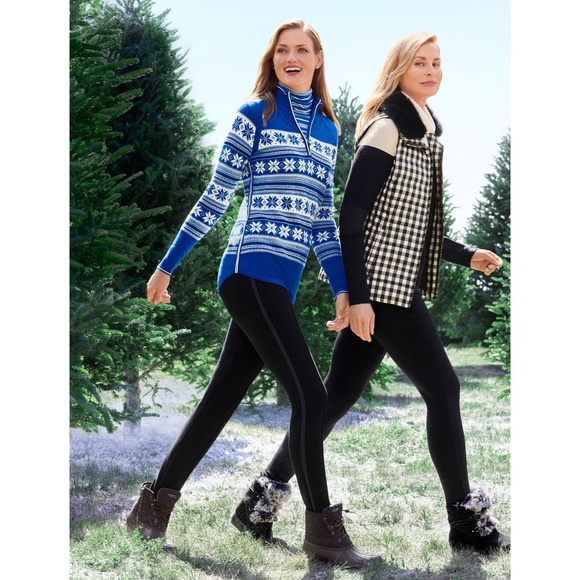 Talbots Tish Faux-Fur Ankle Boots in Black - Picture 2 of 15